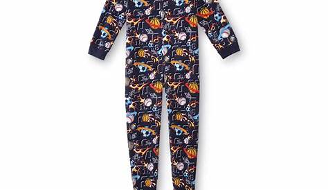 Joe Boxer Boy's Footed Pajamas - Space Sports - Clothing - Boys
