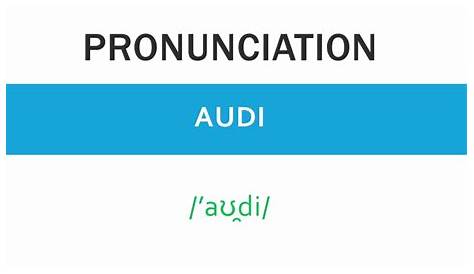 pronunciation of audi car