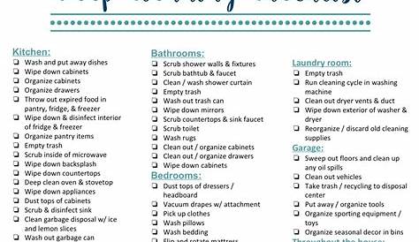 40 Helpful House Cleaning Checklists For You | Kitty Baby Love