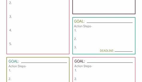 goal worksheet template word 2007