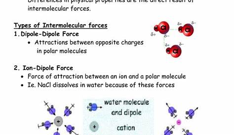 intramolecular and intermolecular forces worksheets answers