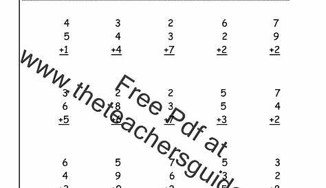 Adding Three Single Digit Numbers Worksheets from The Teacher's Guide
