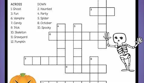 5 Best Images of Halloween Puzzles Printable - Easy Halloween Crossword