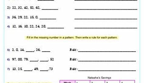 Number Patterns | Third Grade Math Worksheets | Biglearners