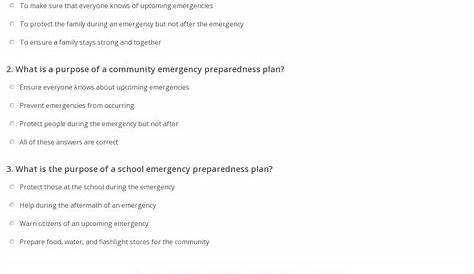 Emergency Preparedness Worksheet : Natural Disasters Emergency