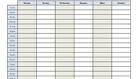 5 Best Printable Blank Class Schedule PDF for Free at Printablee