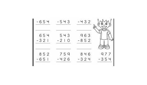 subtraction worksheet with regrouping 3 digit