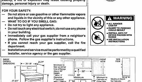Kenmore 79075604102 User Manual GAS RANGE Manuals And Guides L0207028