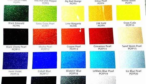 Paint Shop Colour Chart Automotive : Color Paint Chart To Choose Color