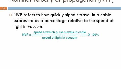 nominal velocity of propagation