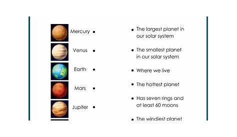 earth and the solar system worksheets