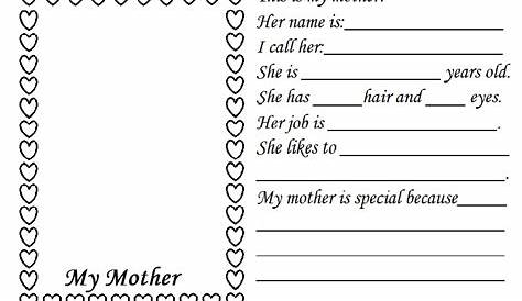 happy mother's day worksheets