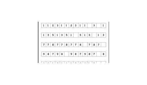 patterns with numbers worksheets