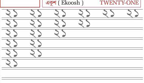 Bengali Number Worksheet for practice - Ekoosh