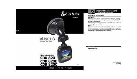 COBRA CDR 820 USER MANUAL Pdf Download | ManualsLib