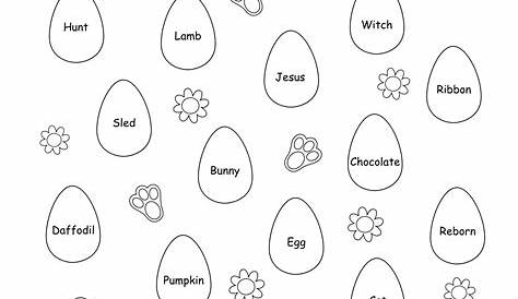 Easter - Worksheet - Related words in Easter Eggs | Planerium