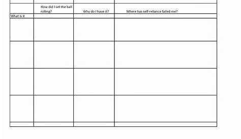 Template Printable Aa 4th Step Worksheets