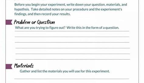 scientific method worksheets elementary
