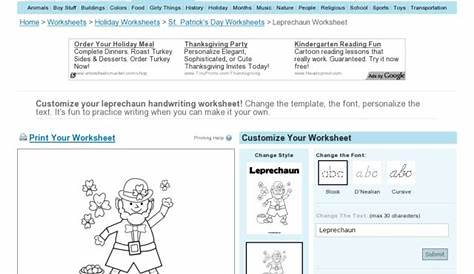 leprechaun worksheets