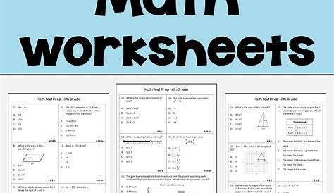 6th Grade Math Review and Test Prep Worksheets | Math worksheets, Math