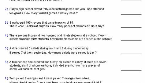 Fourth Grade Mixed Word Problems For Grade 4 With Answers
