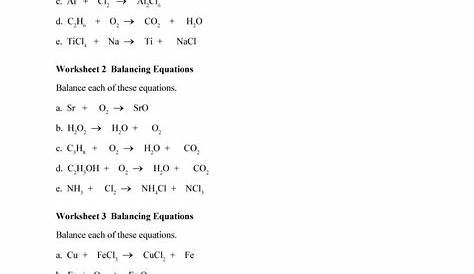 Balancing Chemical Equations Worksheet 1 Answers — db-excel.com