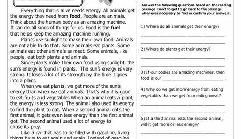 Gr2 wk13 food_is_our_fuel | Reading comprehension worksheets, 2nd grade