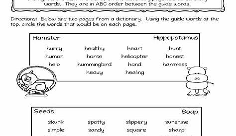 guide words worksheets