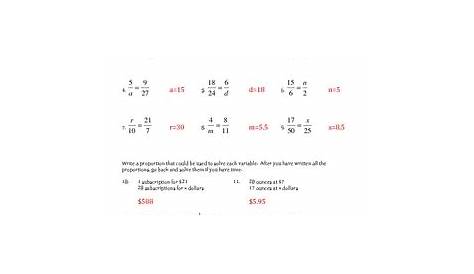 solving proportions worksheets algebra 1