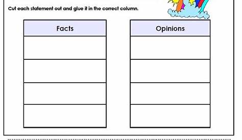 Fact Vs. Opinion Sort Worksheets | 99Worksheets