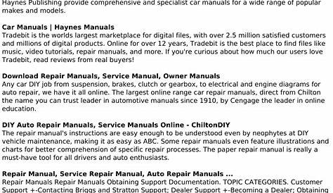 repair parts manual