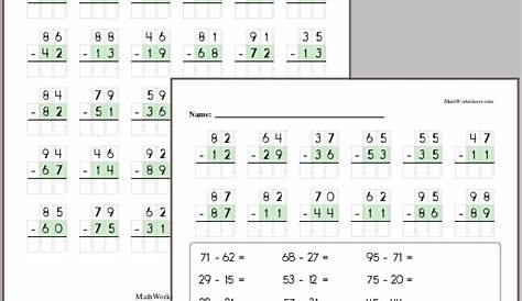 Subtraction Worksheets for 2nd Graders - Free with No Login