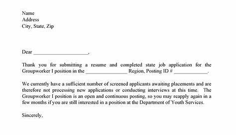 Example Of Employment Decline Letter - Cover Letter