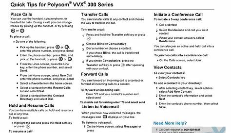 polycom vvx 300 quick user manual