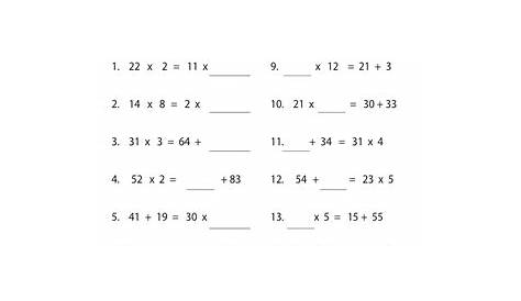 Free Printable Elementary Algebra Worksheets - Also Available Online