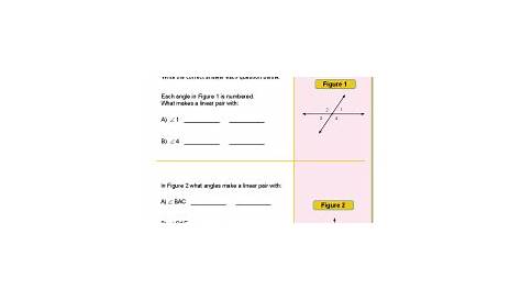 linear pairs worksheet