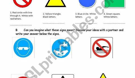 Safety Signs - ESL worksheet by starryargenta