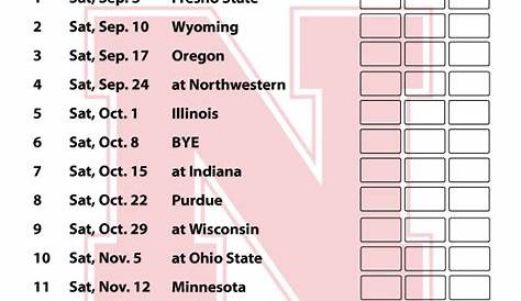 Printable Nebraska Cornhuskers Football Schedule 2016 | Nebraska