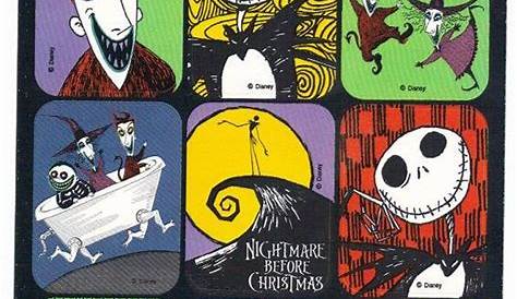The Nightmare Before Christmas Sticker Sheet Vintage 90's | Nightmare