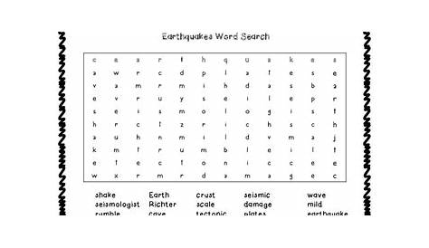 FREE Earthquakes Vocabulary Cards and Word Search -K-2nd by Teach to