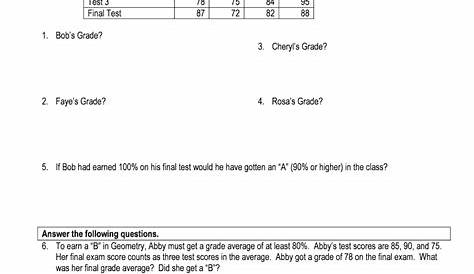 weighted averages worksheet answer key