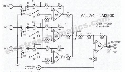 3 channel audio mixer circuit diagram