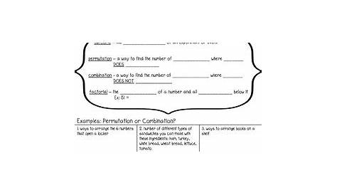 permutations and combinations worksheets