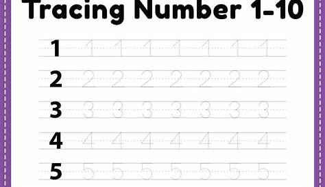 Tracing Number 1-10 Worksheet - Free PDF Printable for Kids