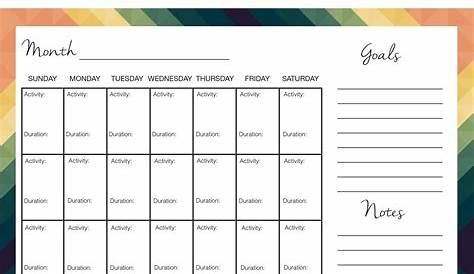 weight loss fitness tracker printable