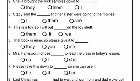 Worksheets On Pronouns For Grade 5