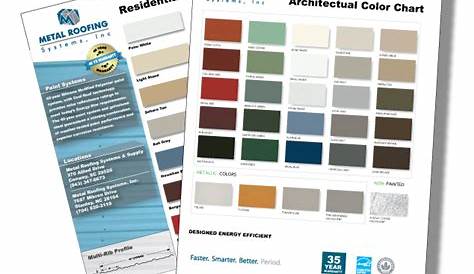 metal roofing color chart