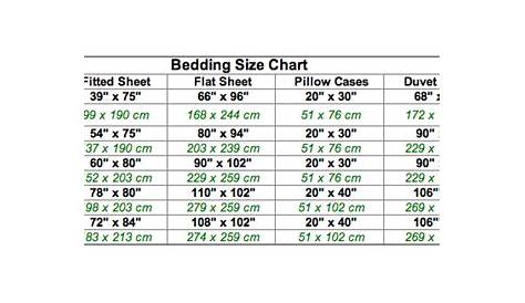 shein bedding size chart