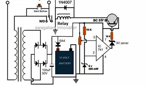 automatic 12v lead acid battery charger circuit diagram