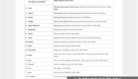 progressive muscle relaxation worksheet